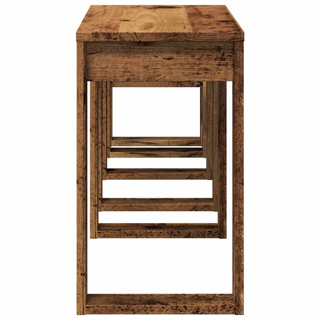 Tables gigognes 3 pcs vieux bois bois d'ingénierie - XIOS