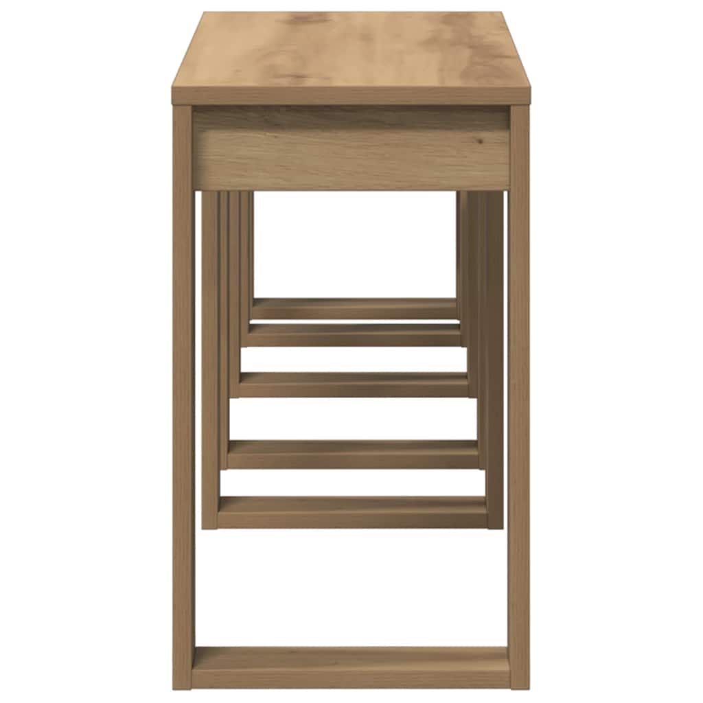 Tables gigognes 3 pcs chêne artisanal bois d'ingénierie - XIOS