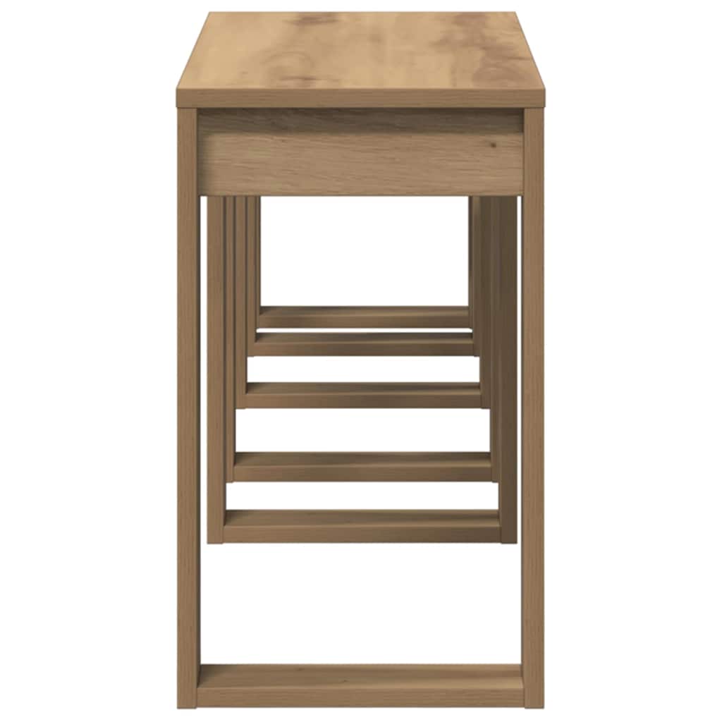 Tables gigognes 3 pcs chêne artisanal bois d'ingénierie - XIOS