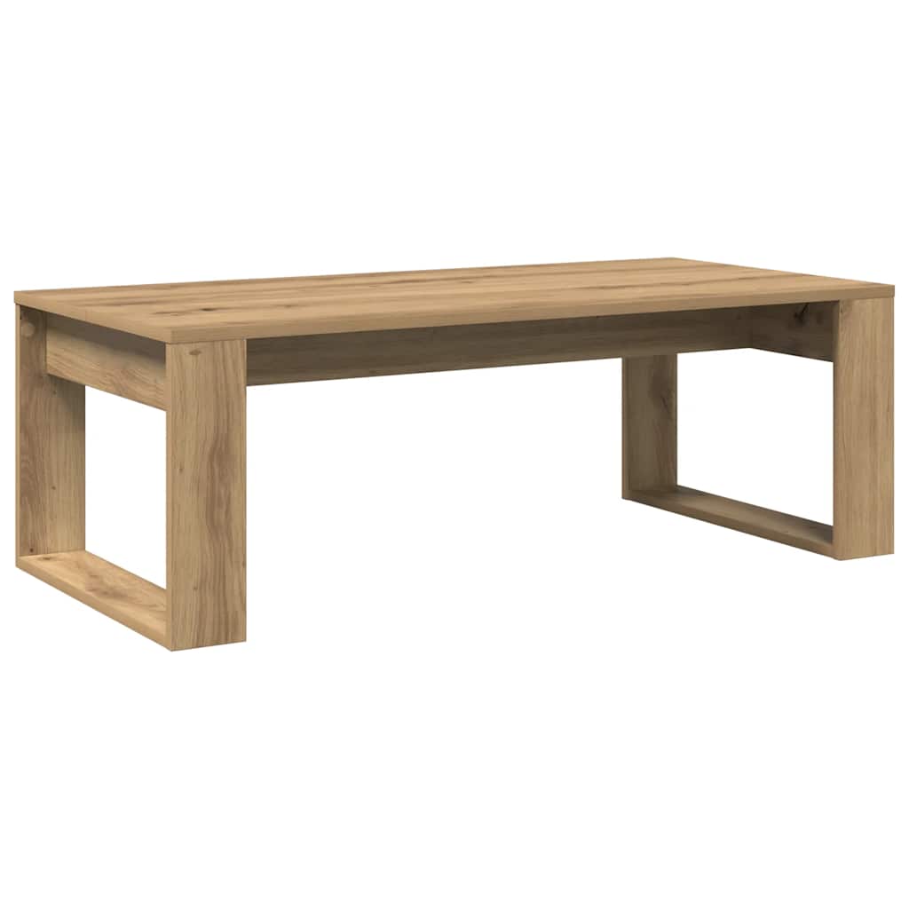 Table basse chêne artisanal 102x50x35 cm bois d'ingénierie - XIOS