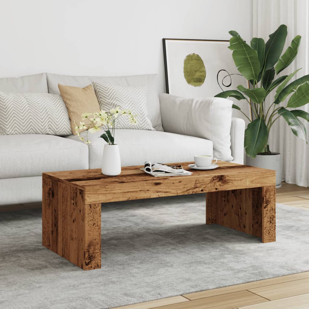 Table basse vieux bois 102x50x35 cm bois d'ingénierie - XIOS