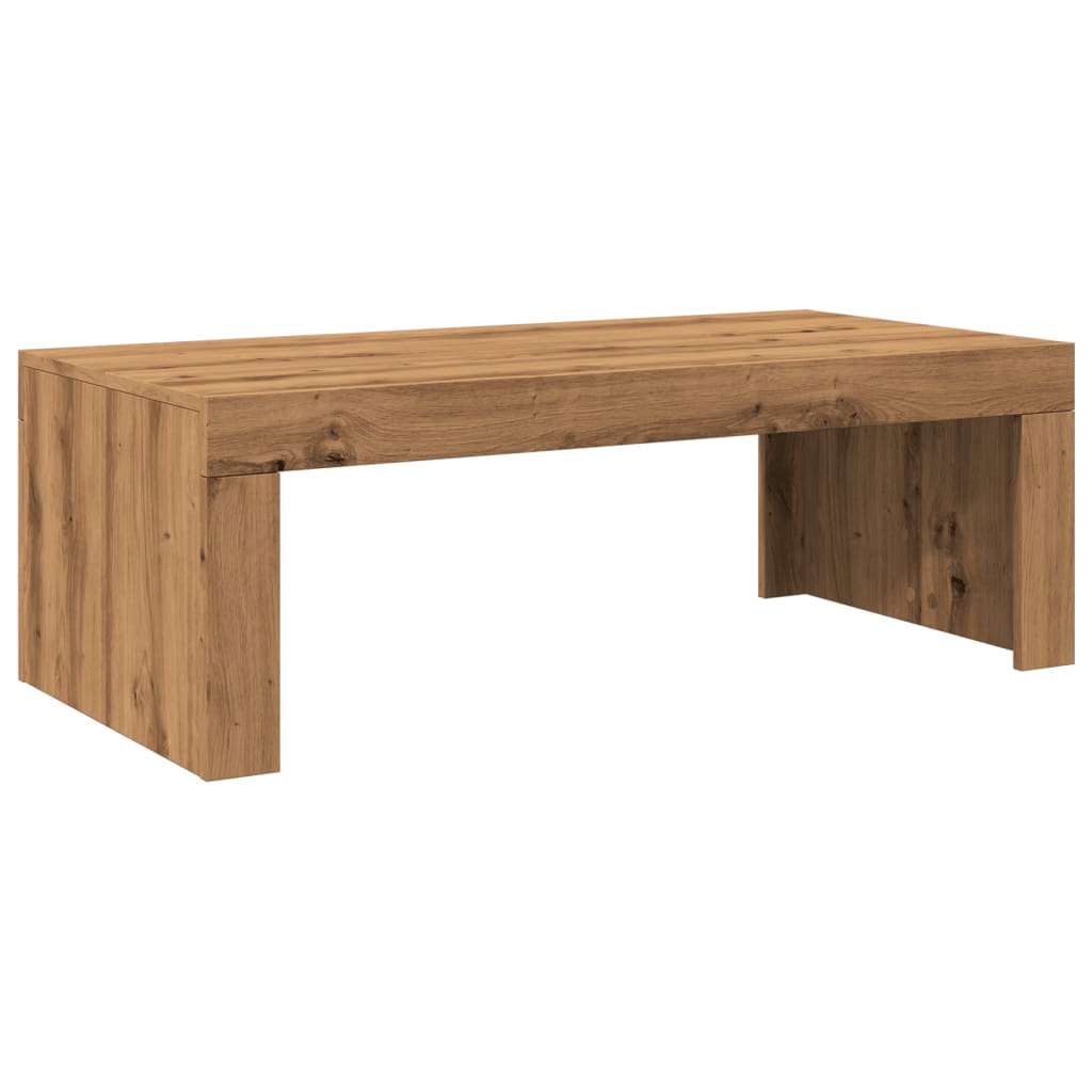 Table basse chêne artisanal 102x50x35 cm bois d'ingénierie - XIOS