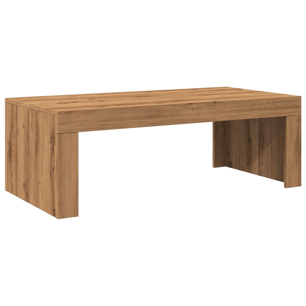 Table basse chêne artisanal 102x50x35 cm bois d'ingénierie - XIOS