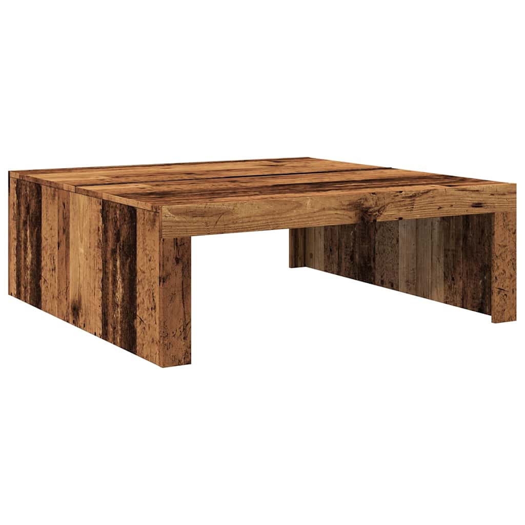 Table basse vieux bois 100x100x35 cm bois d'ingénierie - XIOS