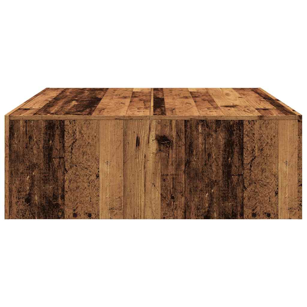 Table basse vieux bois 100x100x35 cm bois d'ingénierie - XIOS