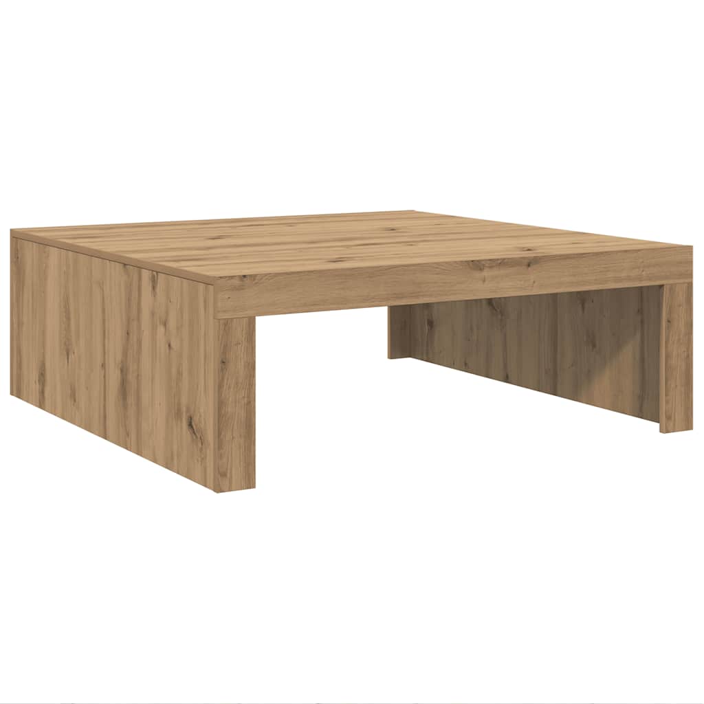 Table basse chêne artisanal 100x100x35 cm bois d'ingénierie - XIOS