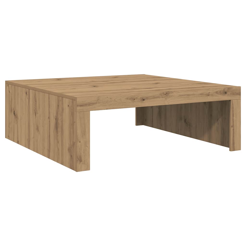 Table basse chêne artisanal 100x100x35 cm bois d'ingénierie - XIOS