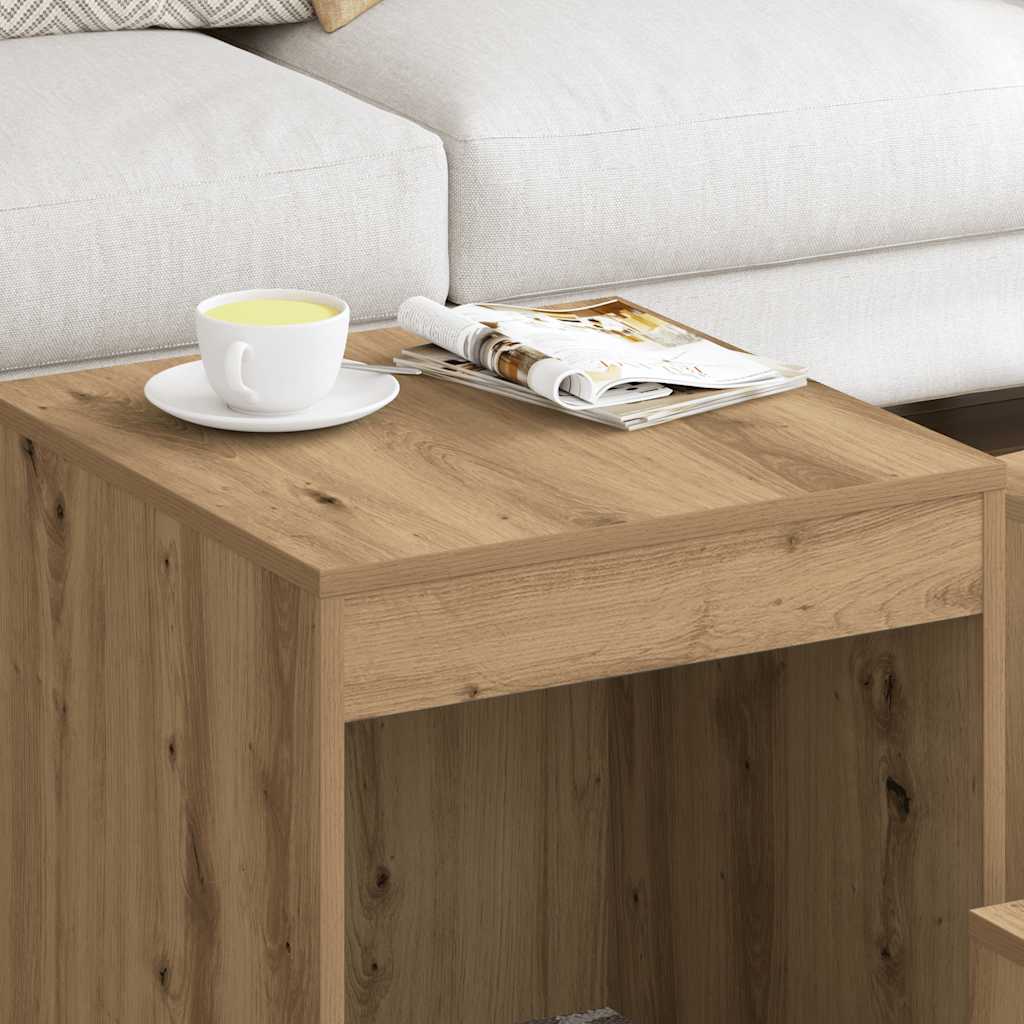 Tables gigognes 3 pcs chêne artisanal bois d'ingénierie - XIOS