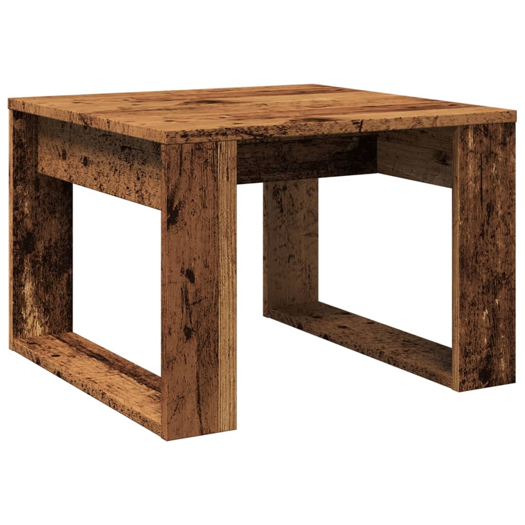 Table d'appoint vieux bois 50x50x35 cm bois d'ingénierie - XIOS