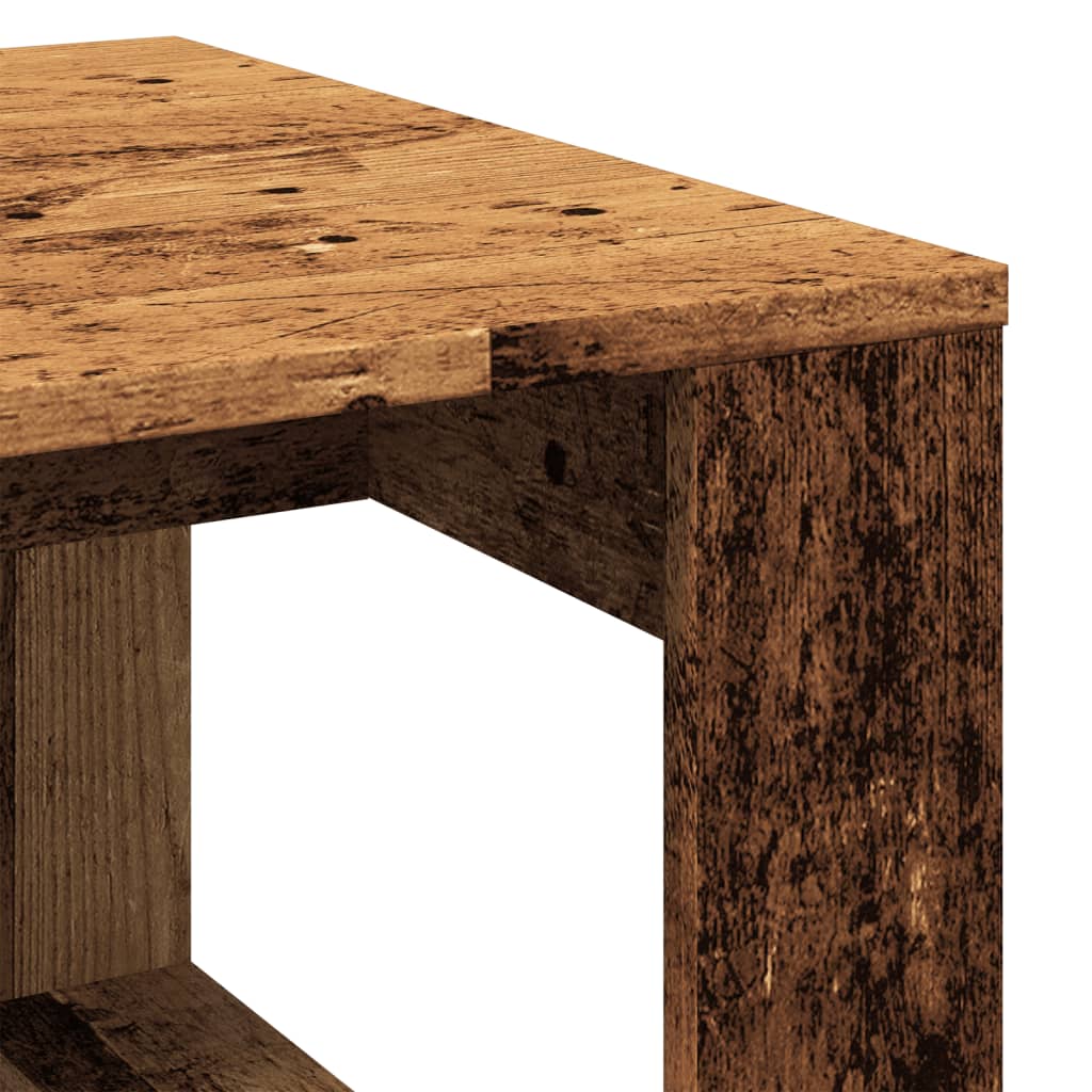 Table d'appoint vieux bois 50x50x35 cm bois d'ingénierie - XIOS