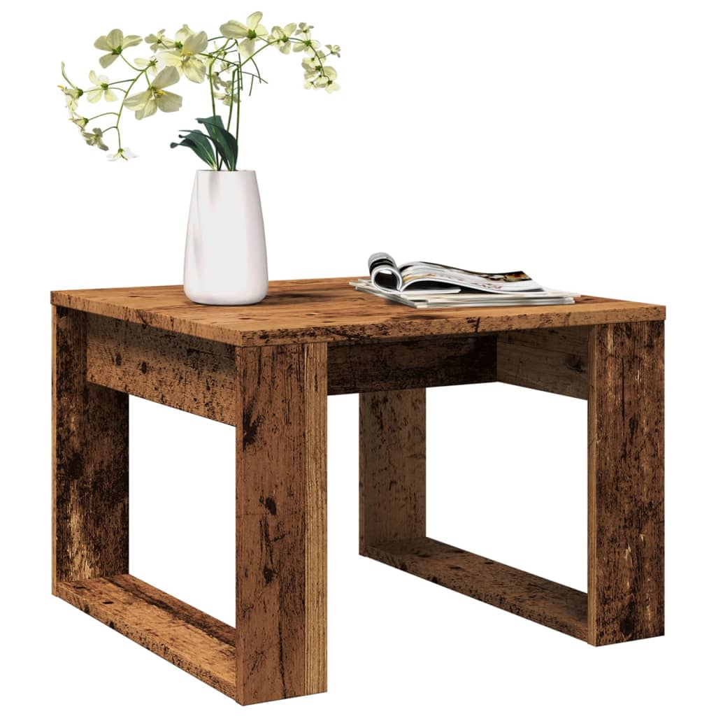 Table d'appoint vieux bois 50x50x35 cm bois d'ingénierie - XIOS