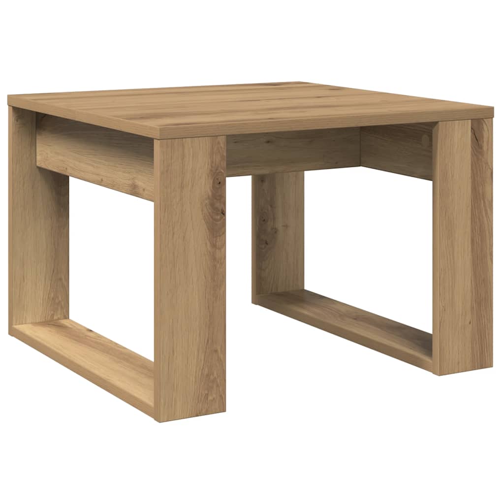 Table d'appoint chêne artisanal 50x50x35 cm bois d'ingénierie - XIOS