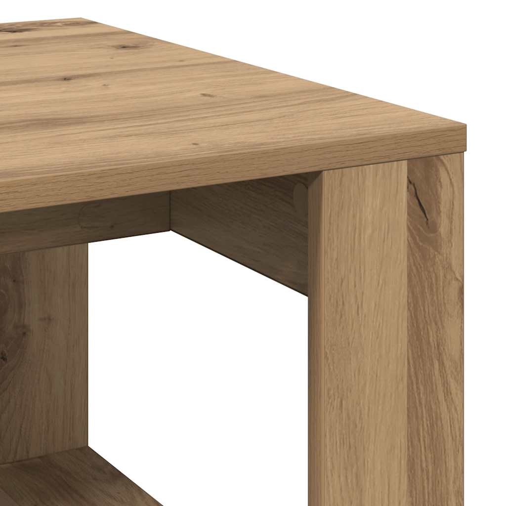 Table d'appoint chêne artisanal 50x50x35 cm bois d'ingénierie - XIOS