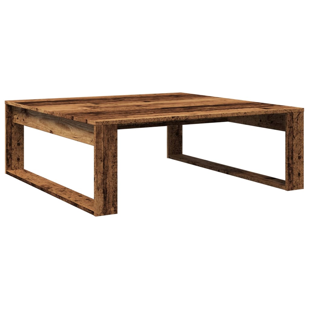 Table basse vieux bois 100x100x35 cm bois d'ingénierie - XIOS