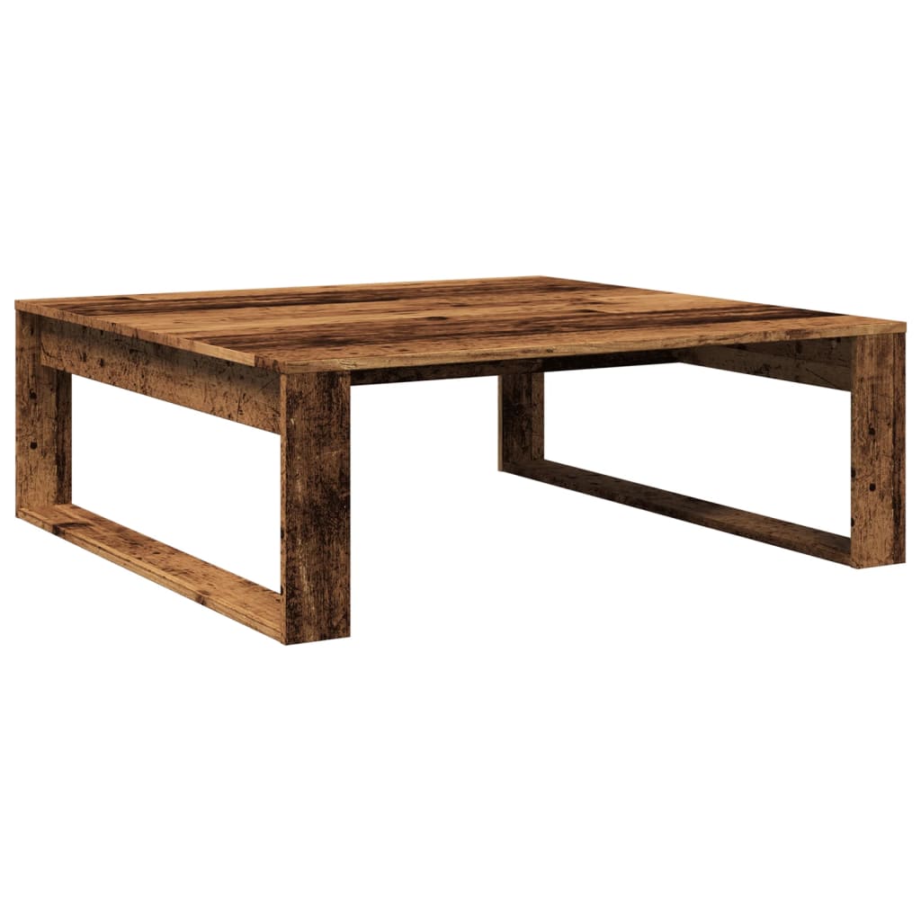 Table basse vieux bois 100x100x35 cm bois d'ingénierie - XIOS