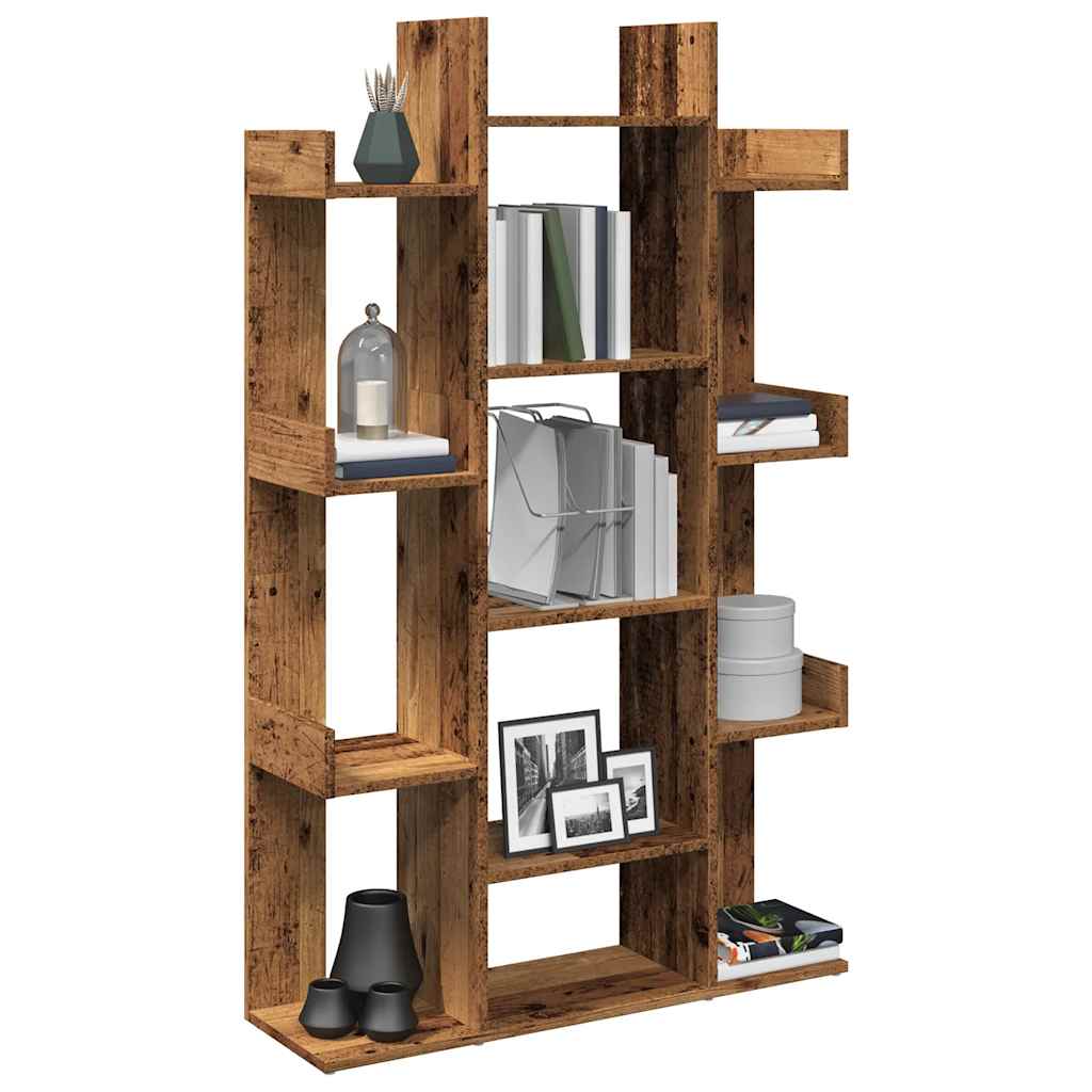 Bibliothèque vieux bois 86x25,5x140 cm bois d'ingénierie - XIOS