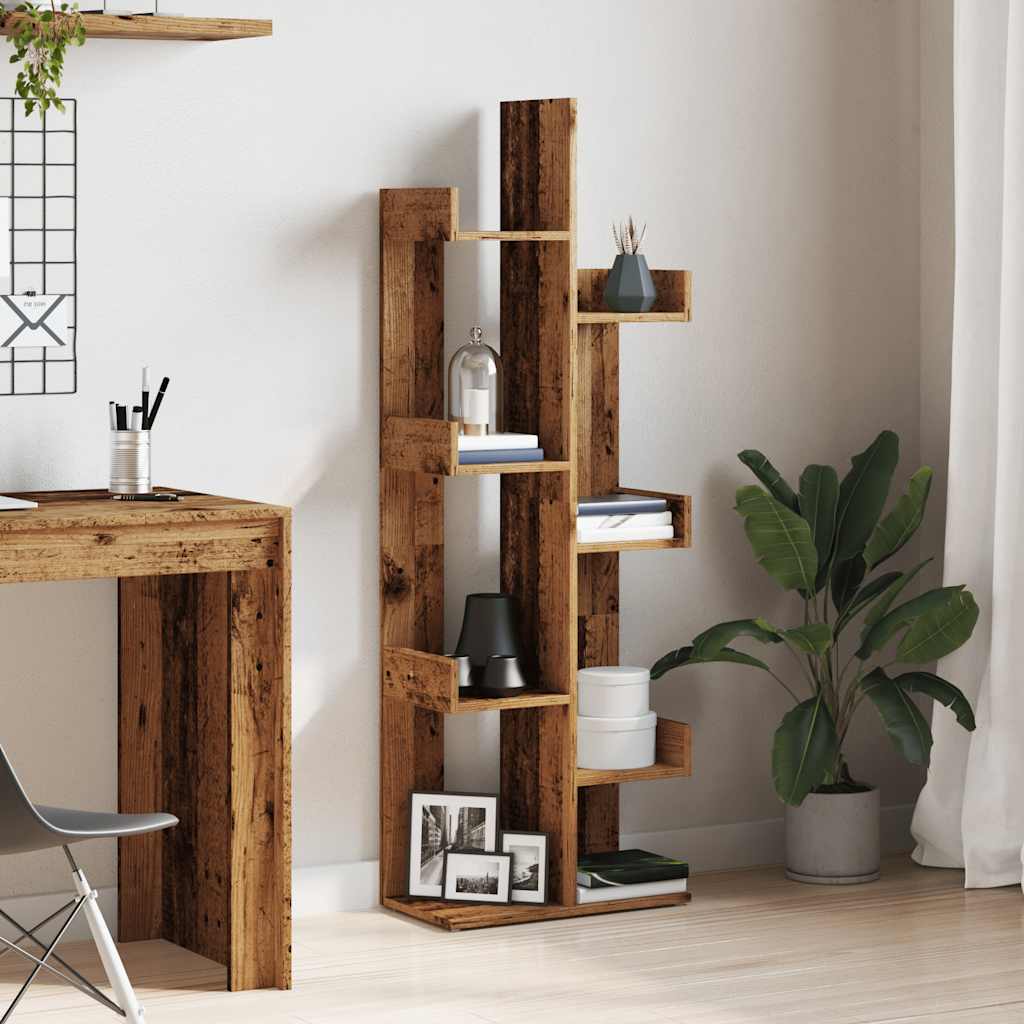 Bibliothèque vieux bois 48x25,5x140 cm bois d'ingénierie