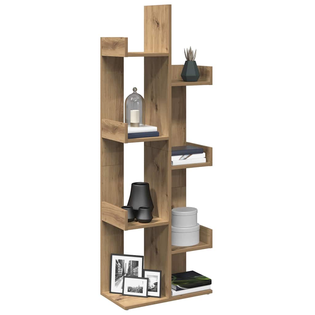 Bibliothèque chêne artisanal 48x25,5x140 cm bois d'ingénierie - XIOS