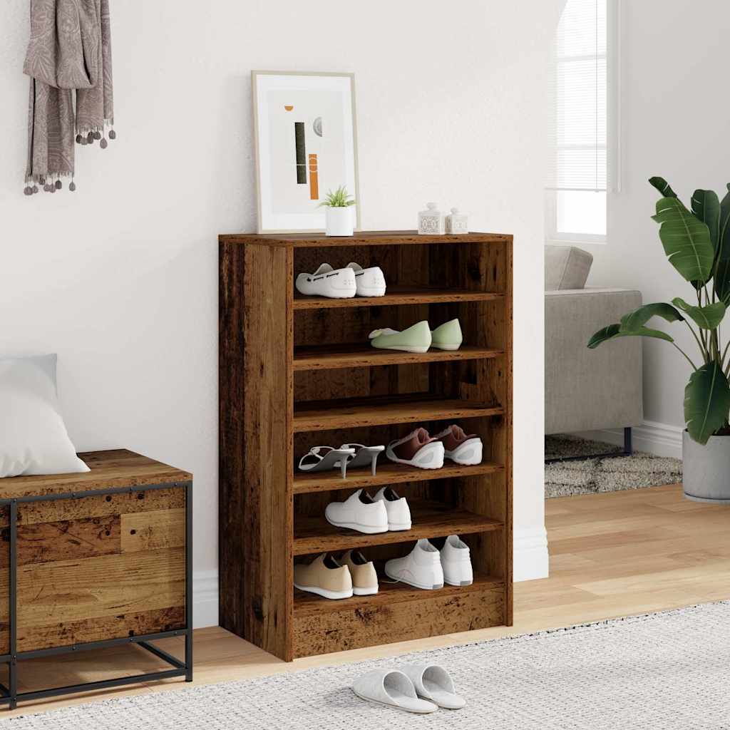 Armoire à chaussures vieux bois 60x35x92 cm bois d'ingénierie - XIOS