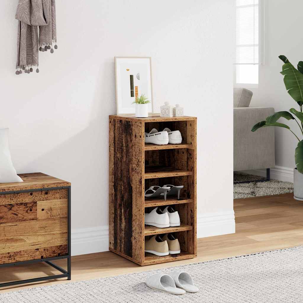 Armoire à chaussures vieux bois 32x35x70 cm bois d'ingénierie - XIOS