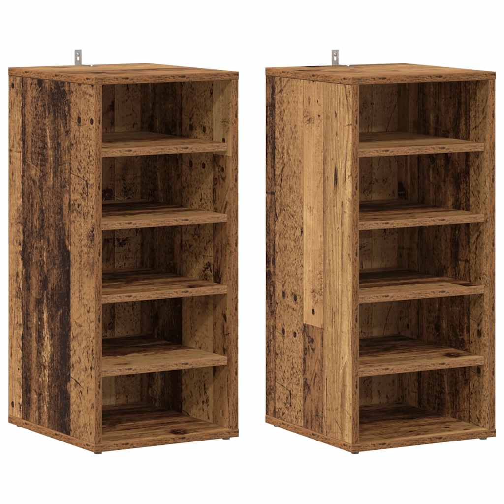 Armoires à chaussures 2 pcs vieux bois bois d'ingénierie - XIOS