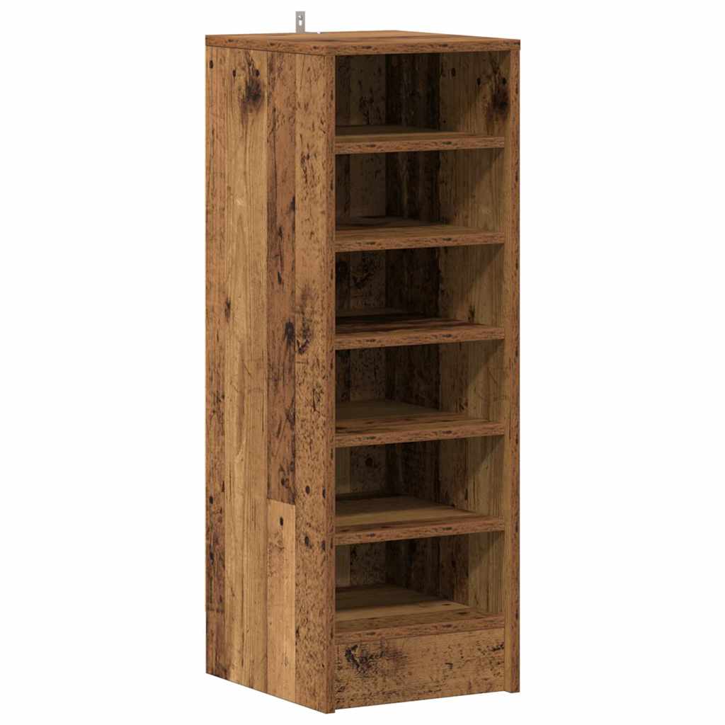 Armoire à chaussures vieux bois 32x35x92 cm bois d'ingénierie - XIOS