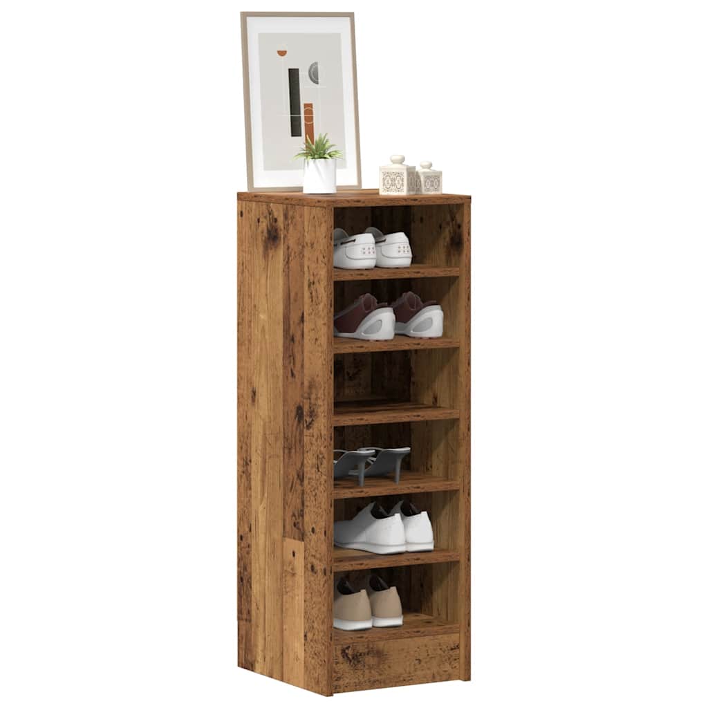 Armoire à chaussures vieux bois 32x35x92 cm bois d'ingénierie - XIOS