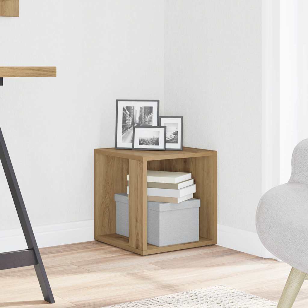 Table d'appoint chêne artisanal 33x33x34 cm bois d'ingénierie - XIOS