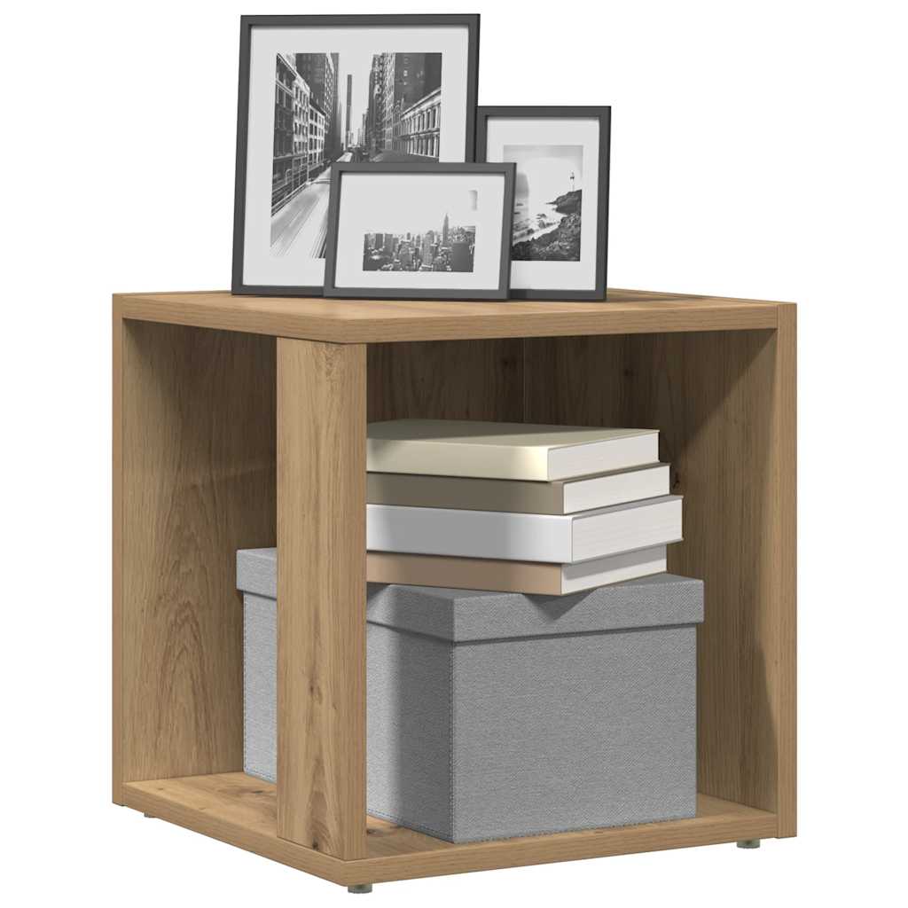 Table d'appoint chêne artisanal 33x33x34 cm bois d'ingénierie - XIOS