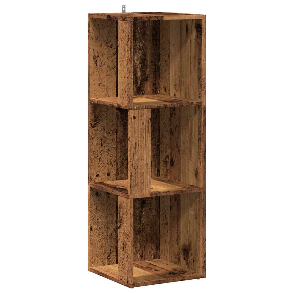 Armoire d'angle vieux bois 33x33x100 cm bois d'ingénierie - XIOS