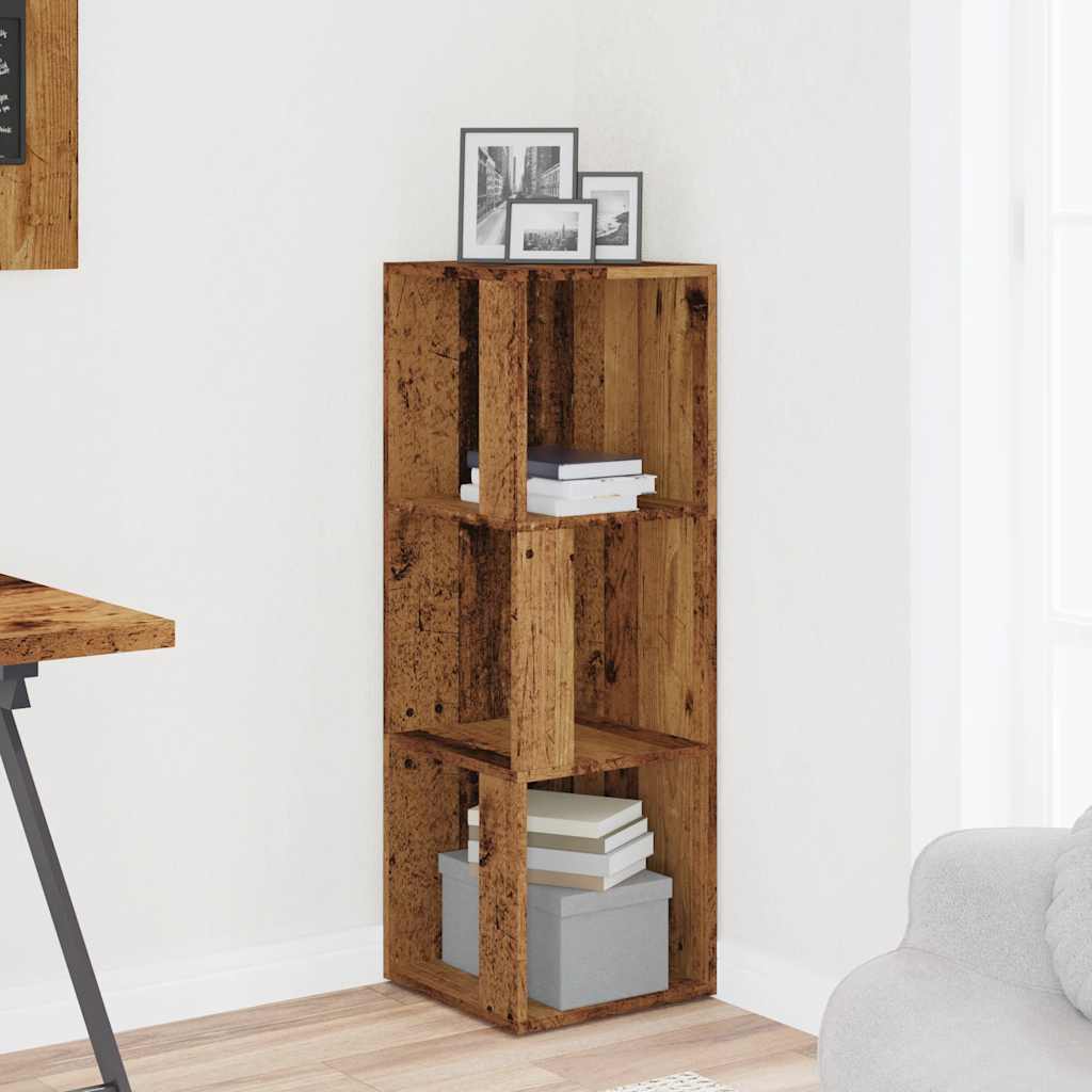 Armoire d'angle vieux bois 33x33x100 cm bois d'ingénierie - XIOS