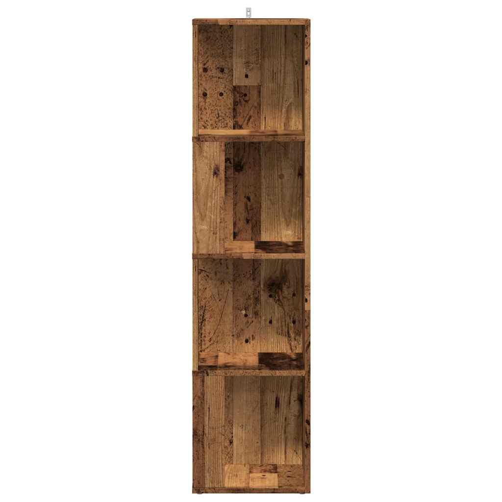 Armoire d'angle vieux bois 33x33x132 cm bois d'ingénierie - XIOS