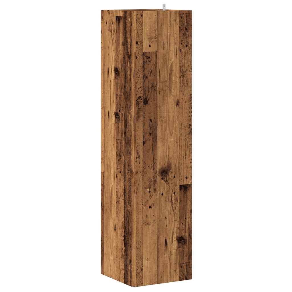 Armoire d'angle vieux bois 33x33x132 cm bois d'ingénierie - XIOS