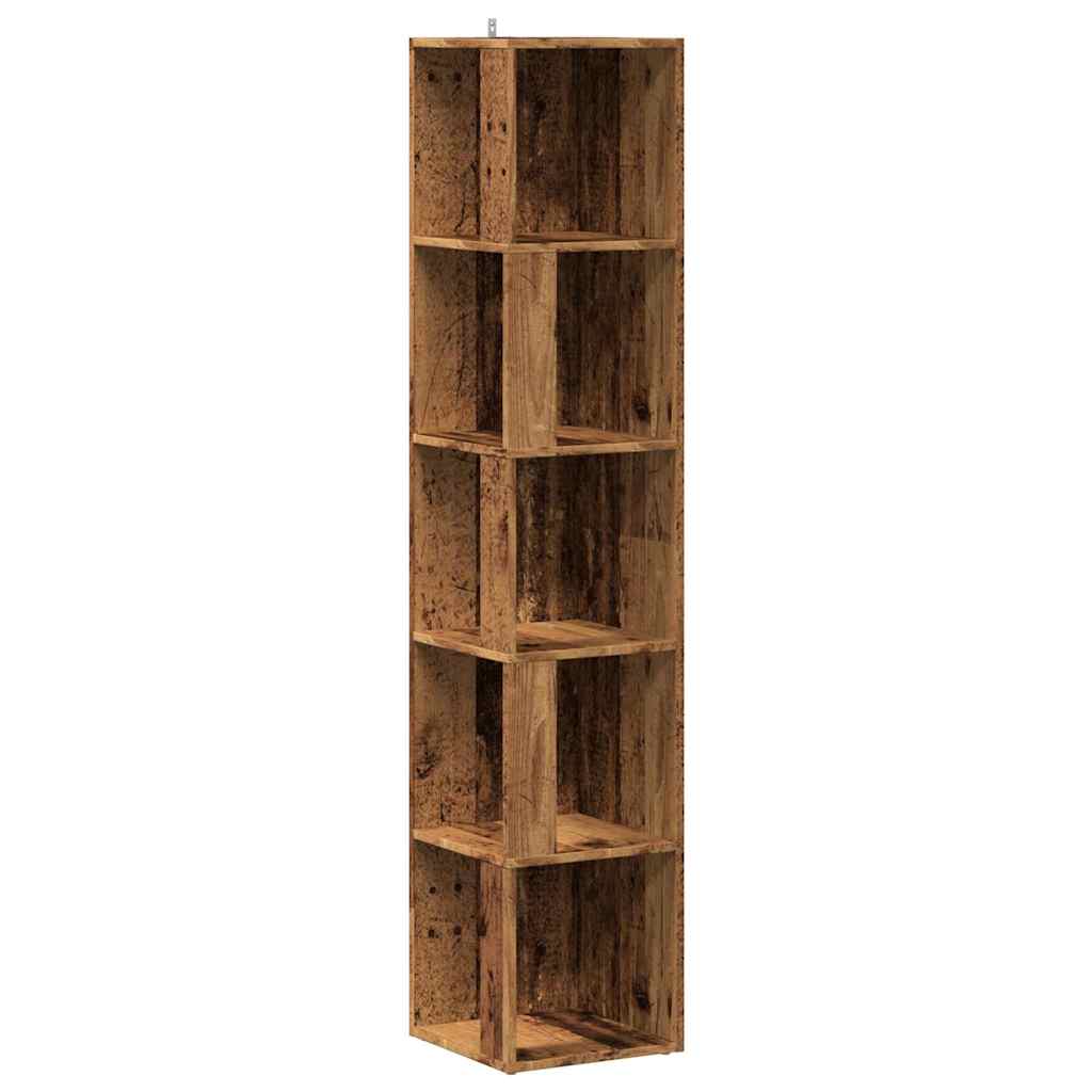Armoire d'angle vieux bois 33x33x165 cm bois d'ingénierie - XIOS