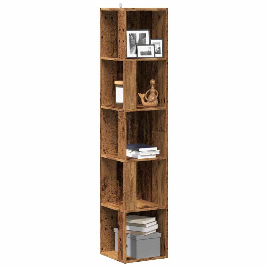 Armoire d'angle vieux bois 33x33x165 cm bois d'ingénierie - XIOS