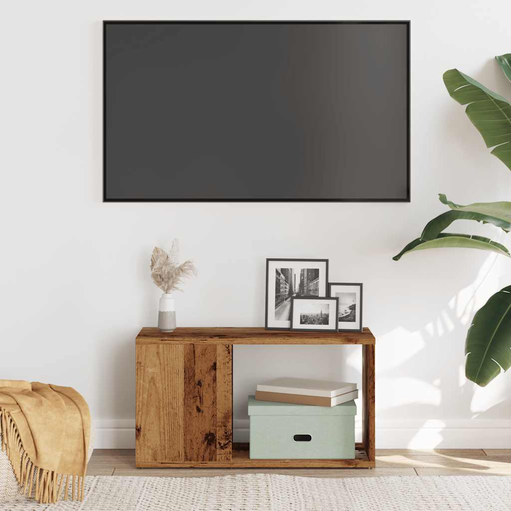 Meuble TV vieux bois 60x24x32cm bois d'ingénierie - XIOS