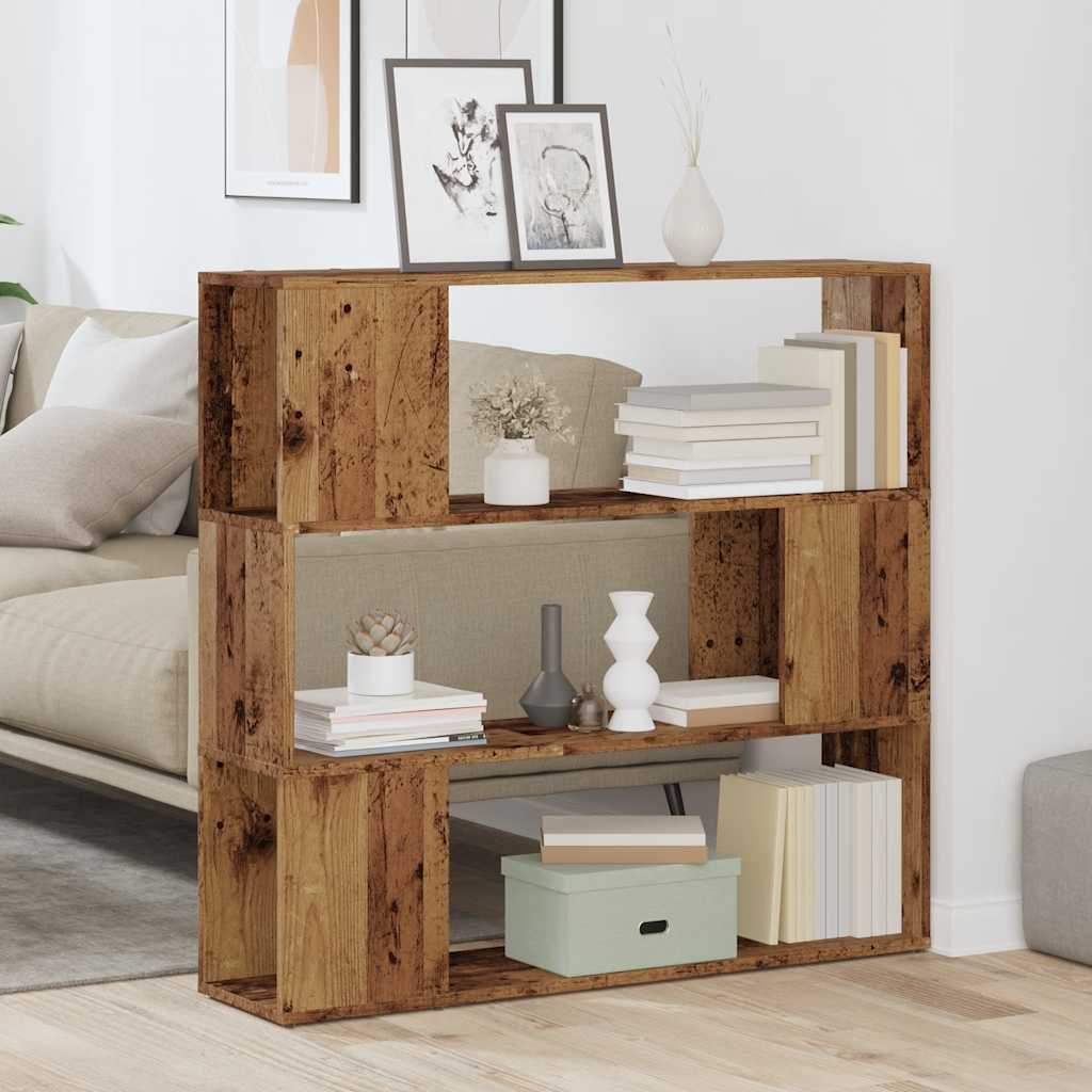 Bibliothèque/Séparateur de pièce vieux bois 100x24x94 cm - XIOS
