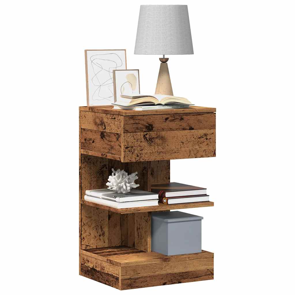 Table de chevet vieux bois 40x35x65 cm bois d'ingénierie - XIOS