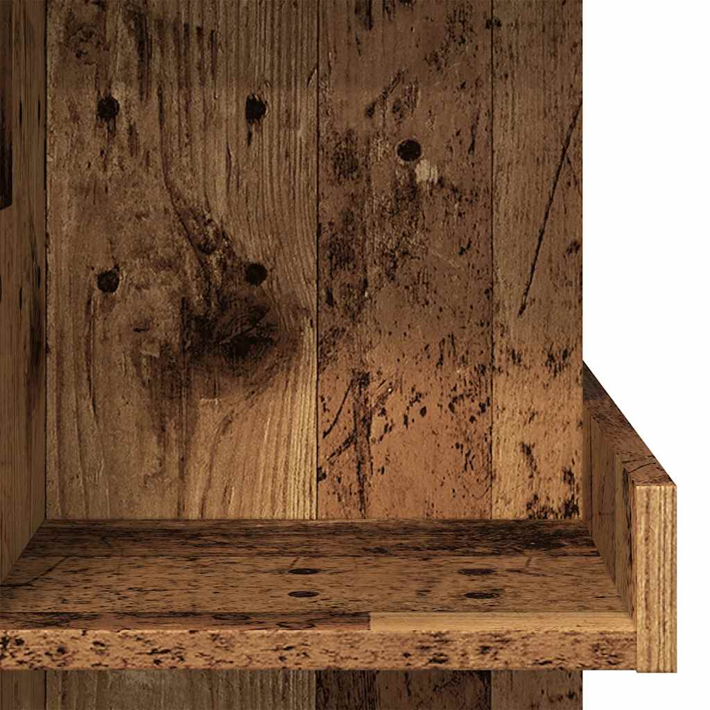 Table de bar étagère de rangement vieux bois 100 x 48 x 101,5cm - XIOS