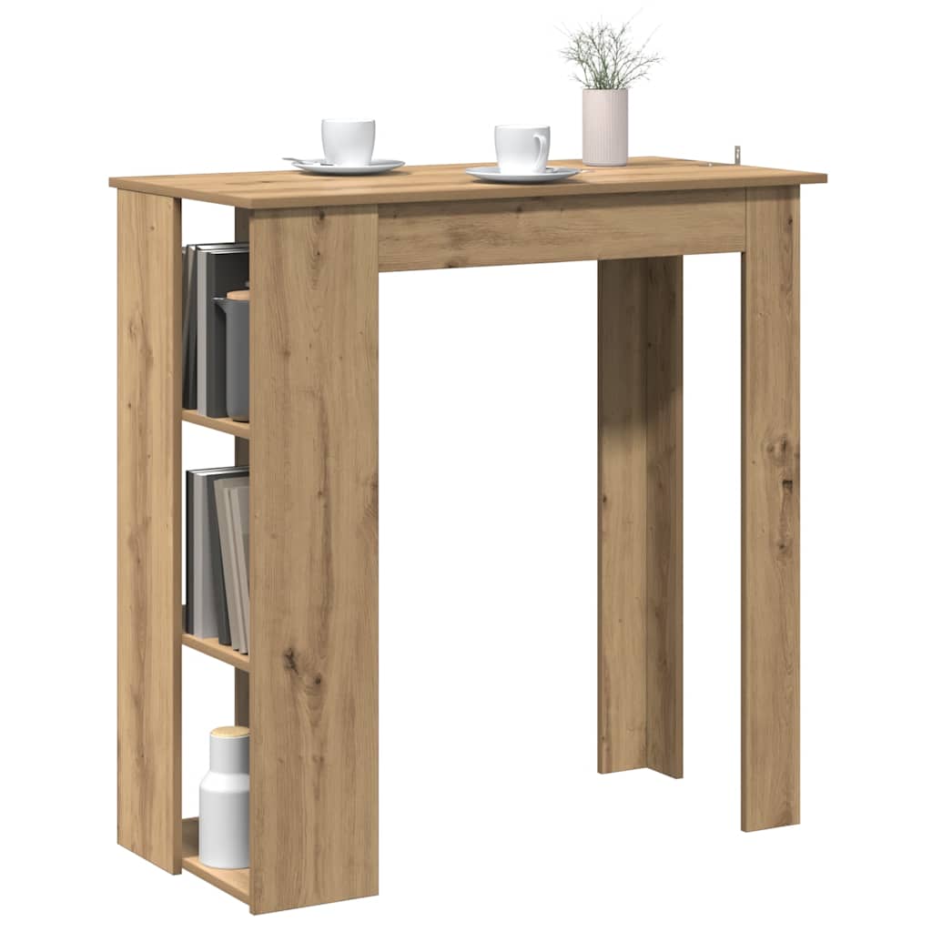 Table de bar avec étagère chêne artisanal bois d'ingénierie - XIOS