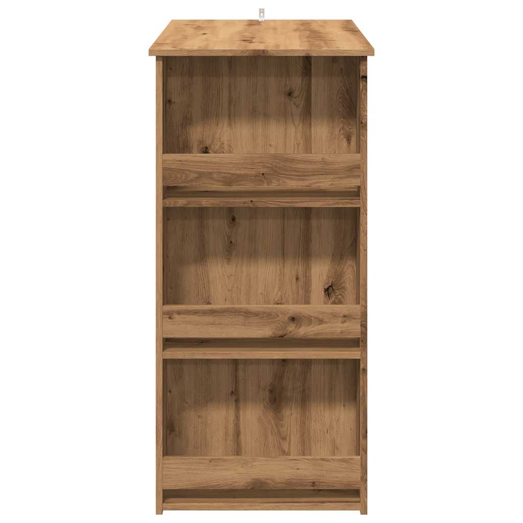 Table de bar avec étagère de rangement chêne artisanal - XIOS