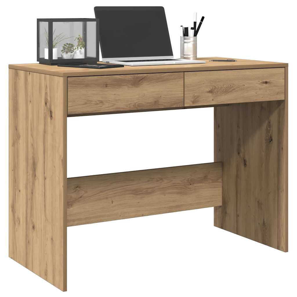 Bureau chêne artisanal 101x50x76,5 cm bois d'ingénierie - XIOS