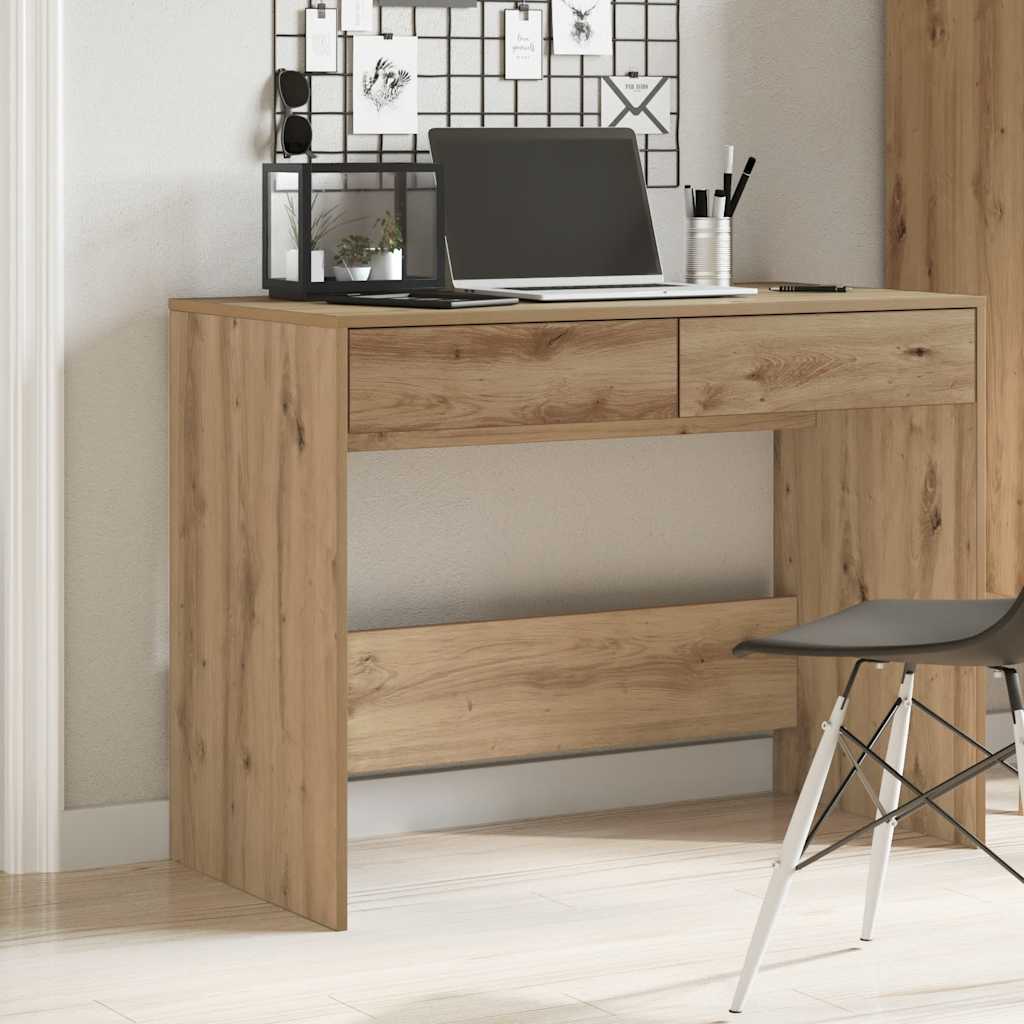 Bureau chêne artisanal 101x50x76,5 cm bois d'ingénierie - XIOS