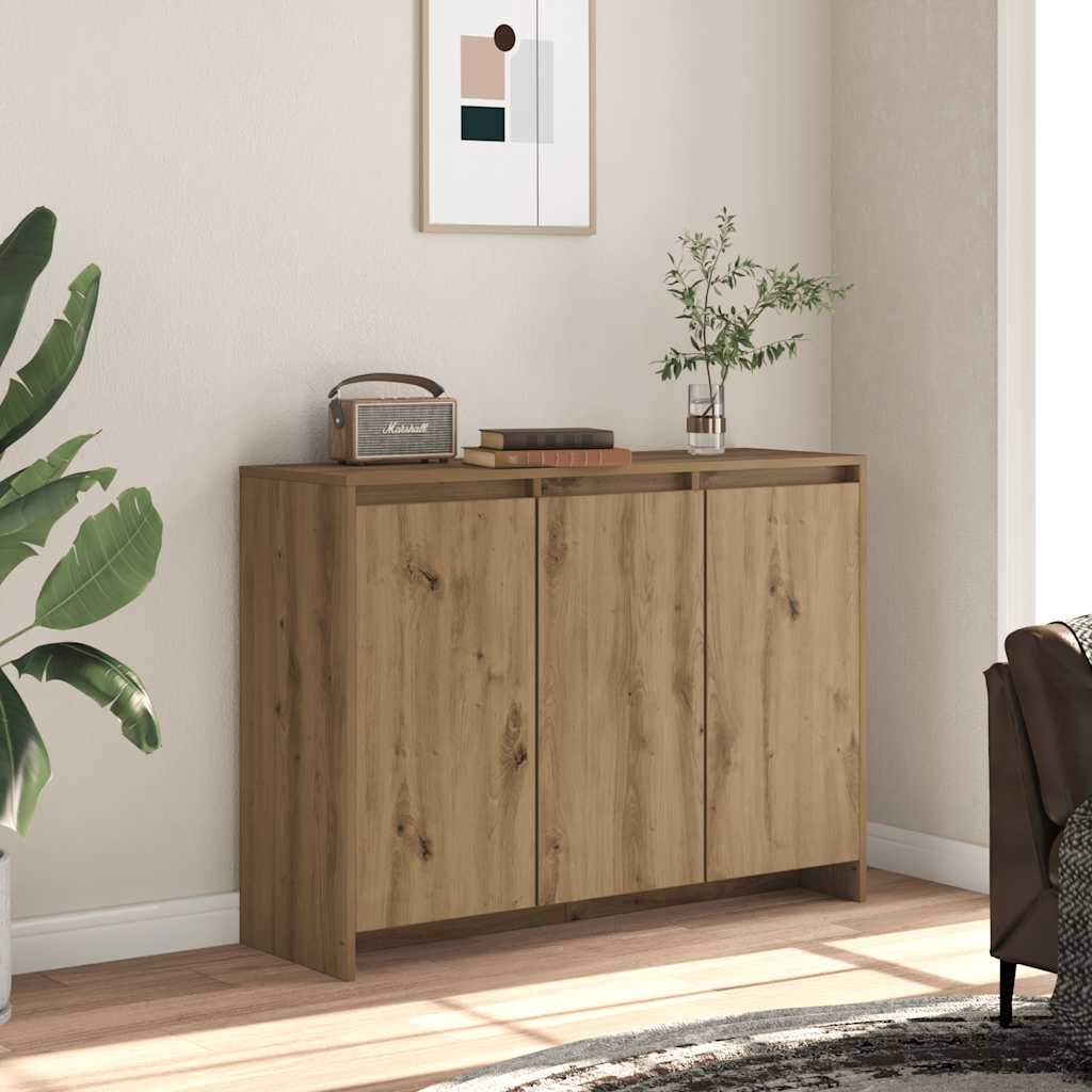 Buffet chêne artisanal 102x33x75 cm bois d'ingénierie - XIOS