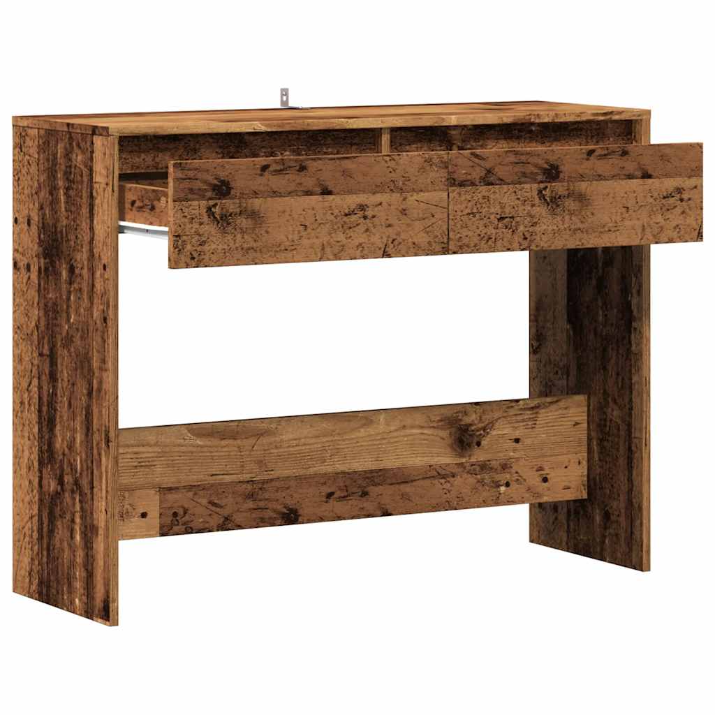 Table console vieux bois 100x35x76,5 cm bois d'ingénierie - XIOS