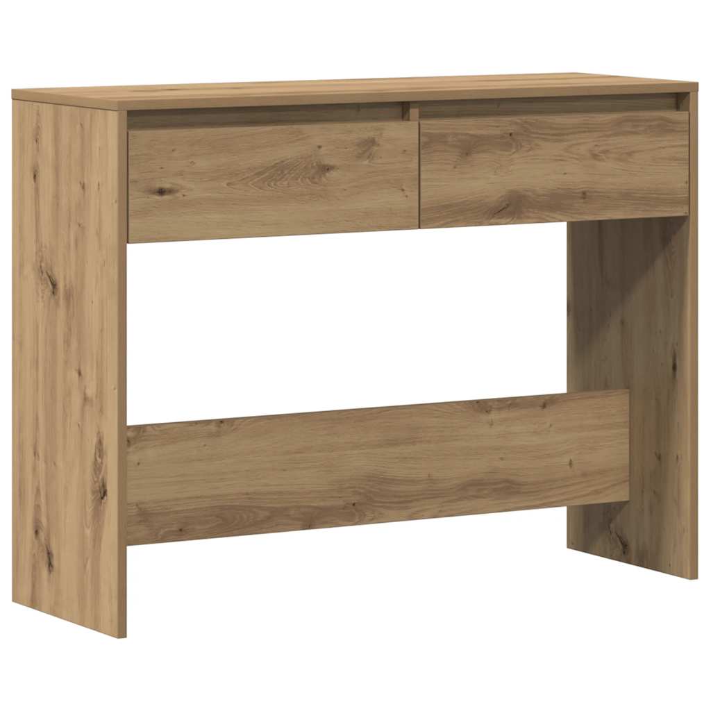 Table console chêne artisanal 100x35x76,5 cm bois d'ingénierie - XIOS