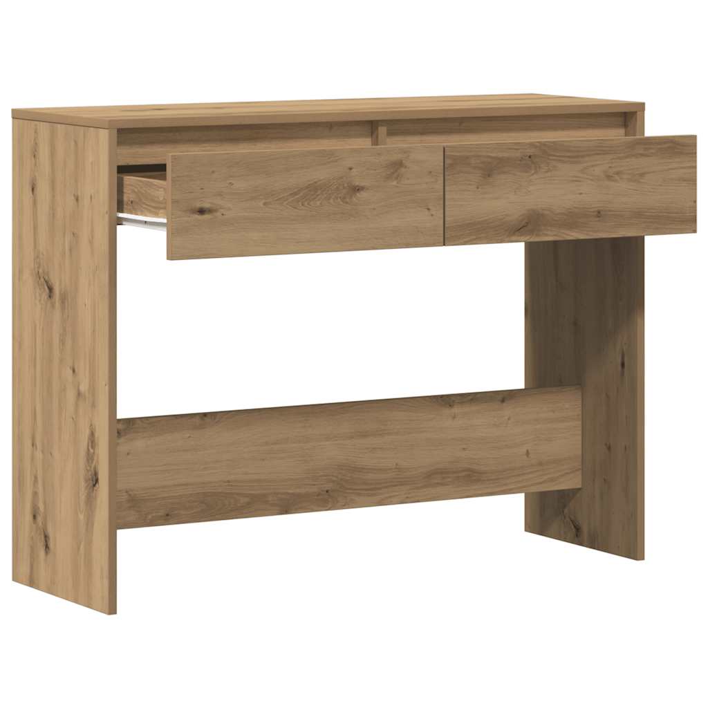 Table console chêne artisanal 100x35x76,5 cm bois d'ingénierie - XIOS