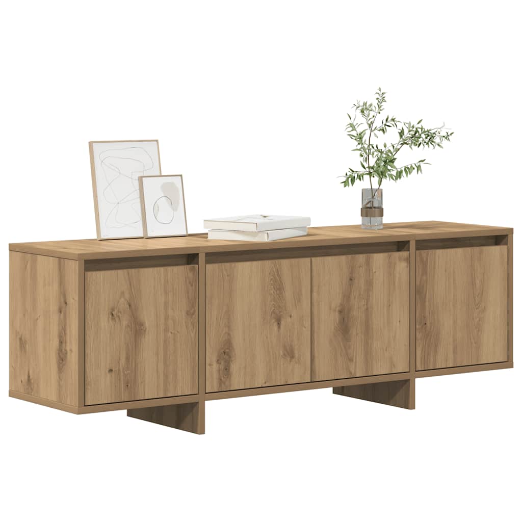 Meuble TV chêne artisanal 120x30x40,5 cm bois d'ingénierie - XIOS