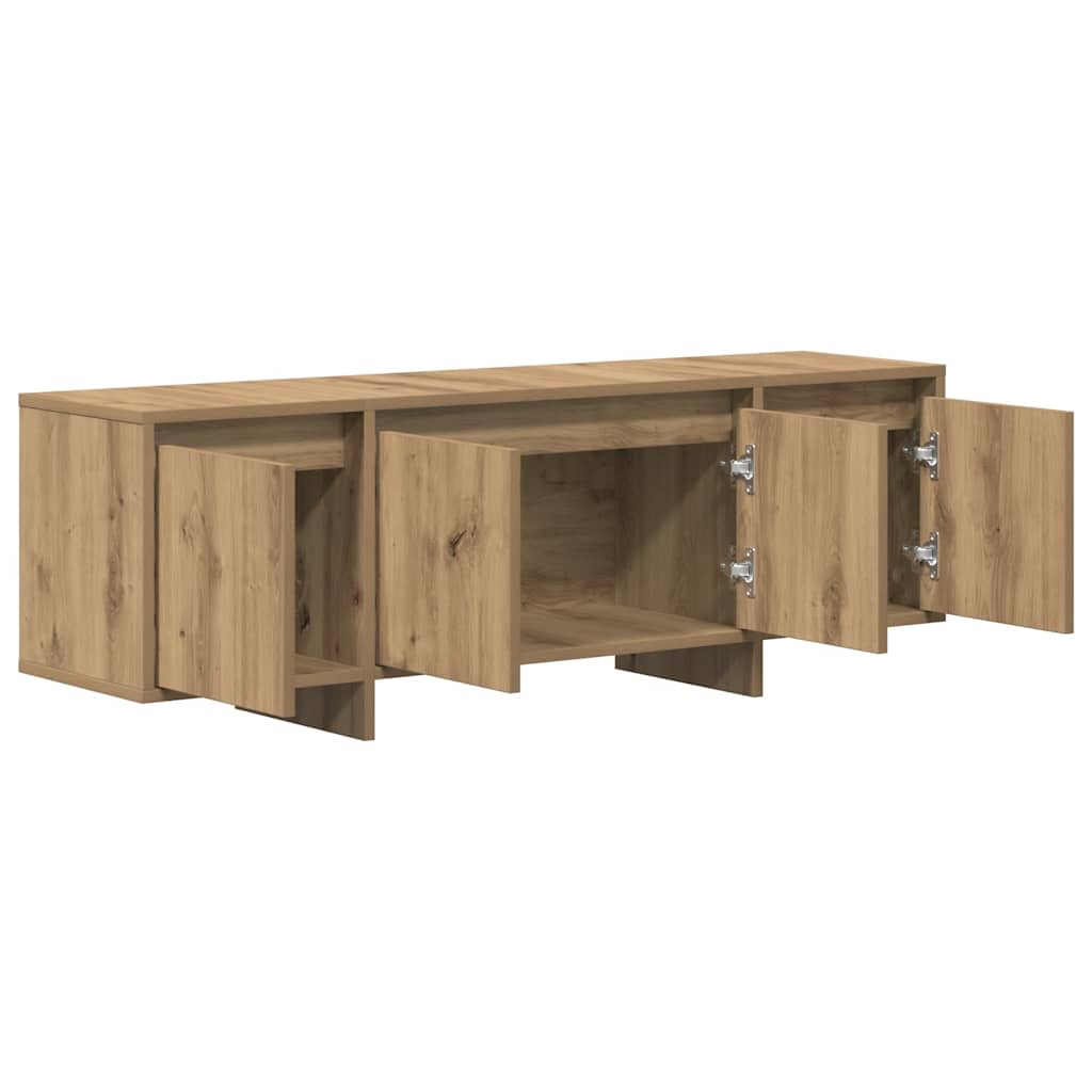 Meuble TV chêne artisanal 120x30x40,5 cm bois d'ingénierie - XIOS