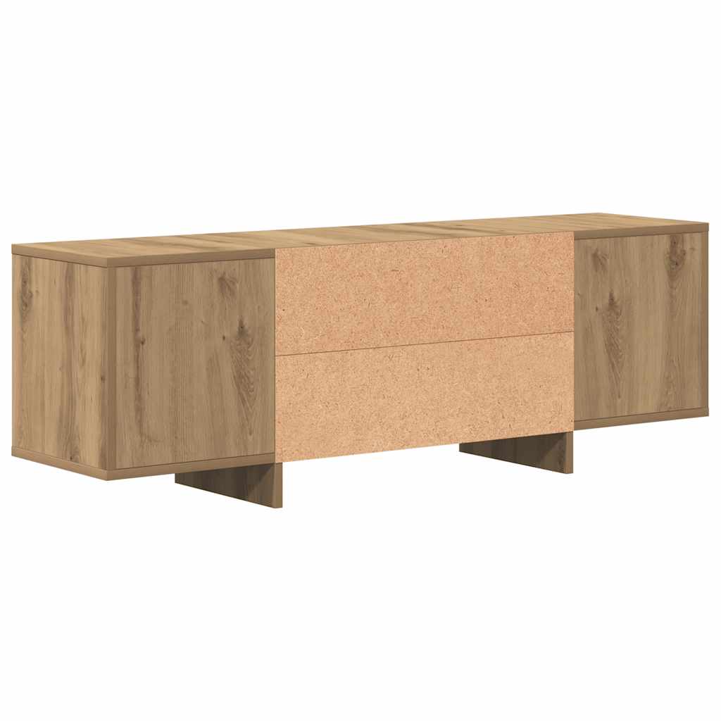 Meuble TV chêne artisanal 120x30x40,5 cm bois d'ingénierie - XIOS